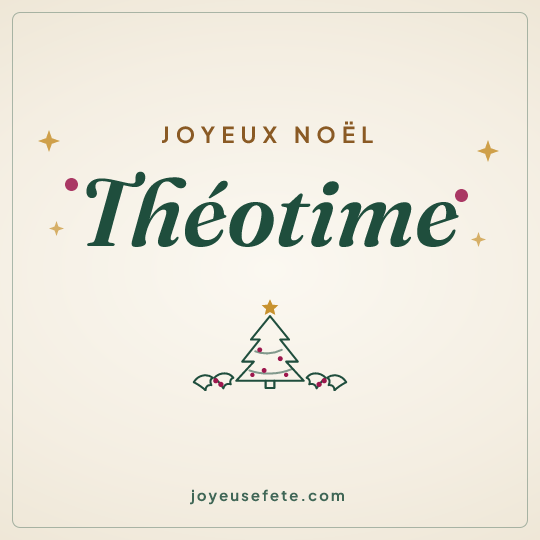 Image carrée « Joyeux Noël Théotime » pour WhatsApp
