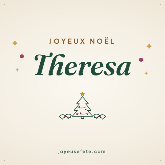 Image carrée « Joyeux Noël Theresa » pour WhatsApp