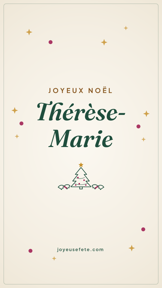 Image « Joyeux Noël Thérèse-Marie » au format story