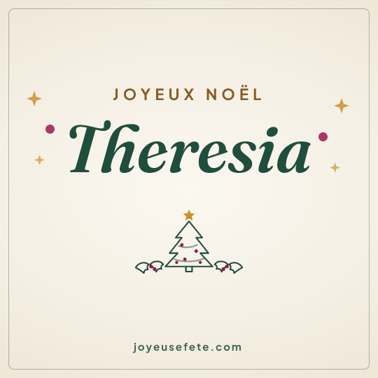 Image carrée « Joyeux Noël Theresia » pour WhatsApp