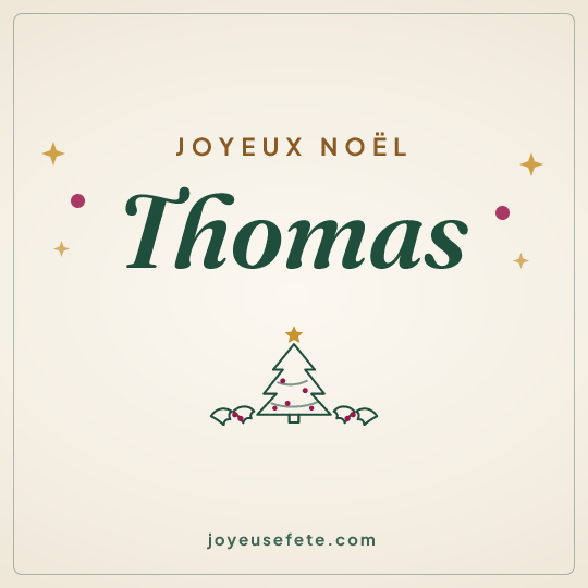Image carrée « Joyeux Noël Thomas » pour WhatsApp