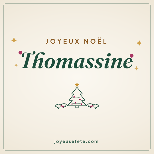 Image carrée « Joyeux Noël Thomassine » pour WhatsApp