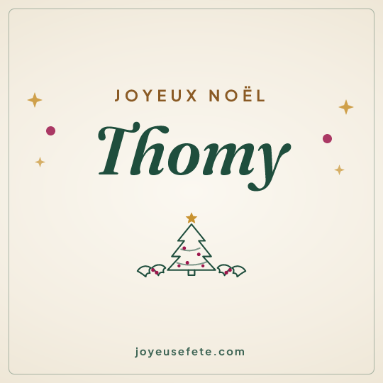 Image carrée « Joyeux Noël Thomy » pour WhatsApp