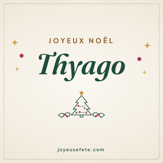 Image carrée « Joyeux Noël Thyago » pour WhatsApp