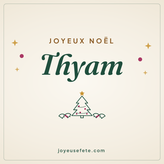 Image carrée « Joyeux Noël Thyam » pour WhatsApp