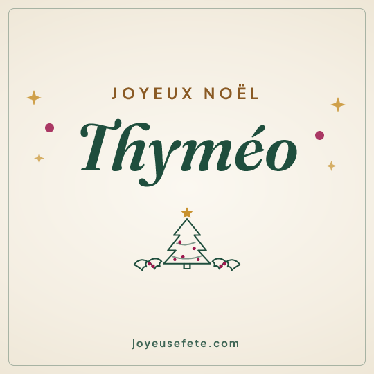 Image carrée « Joyeux Noël Thyméo » pour WhatsApp