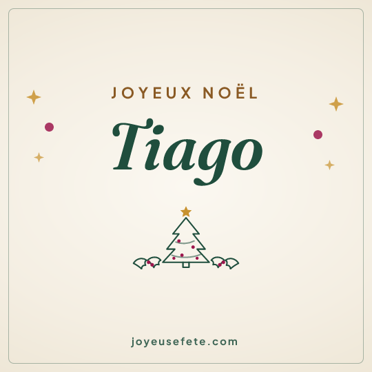 Image carrée « Joyeux Noël Tiago » pour WhatsApp