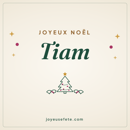Image carrée « Joyeux Noël Tiam » pour WhatsApp