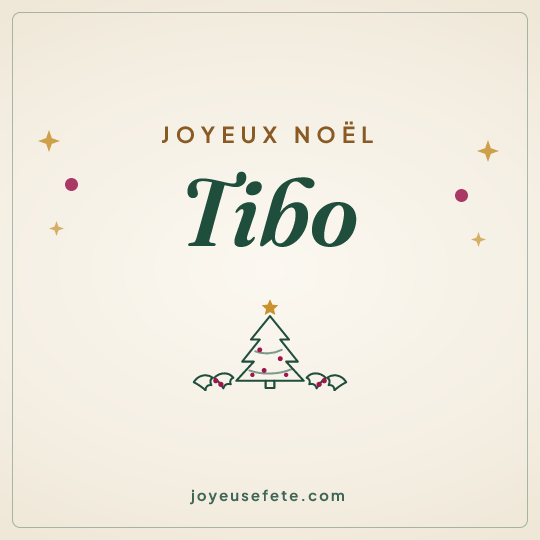 Image carrée « Joyeux Noël Tibo » pour WhatsApp