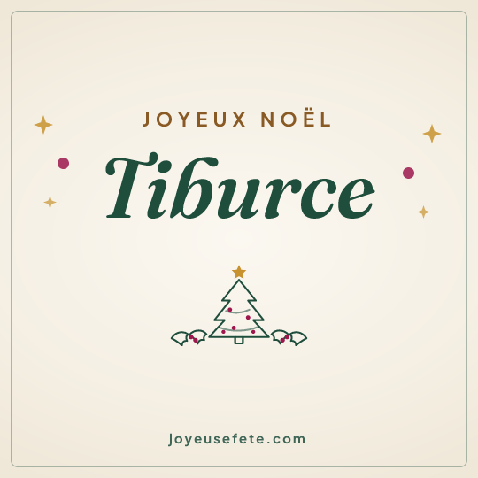 Image carrée « Joyeux Noël Tiburce » pour WhatsApp
