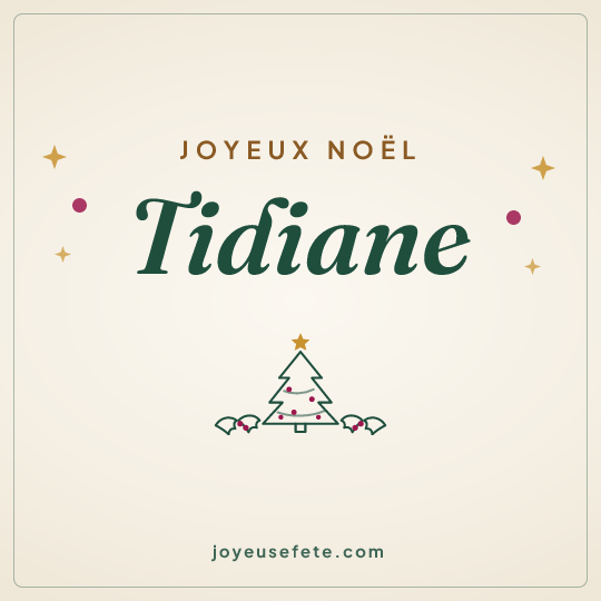 Image carrée « Joyeux Noël Tidiane » pour WhatsApp