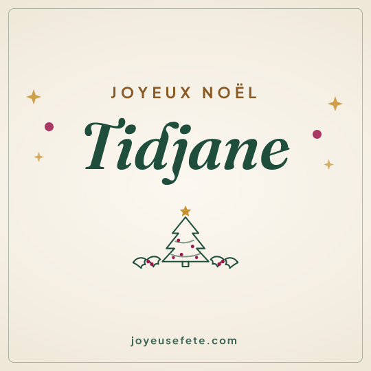 Image carrée « Joyeux Noël Tidjane » pour WhatsApp