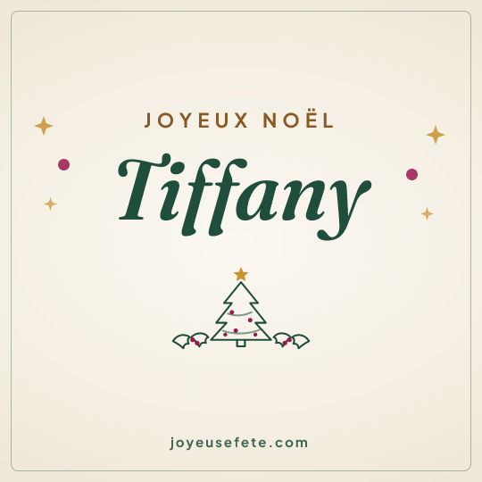 Image carrée « Joyeux Noël Tiffany » pour WhatsApp