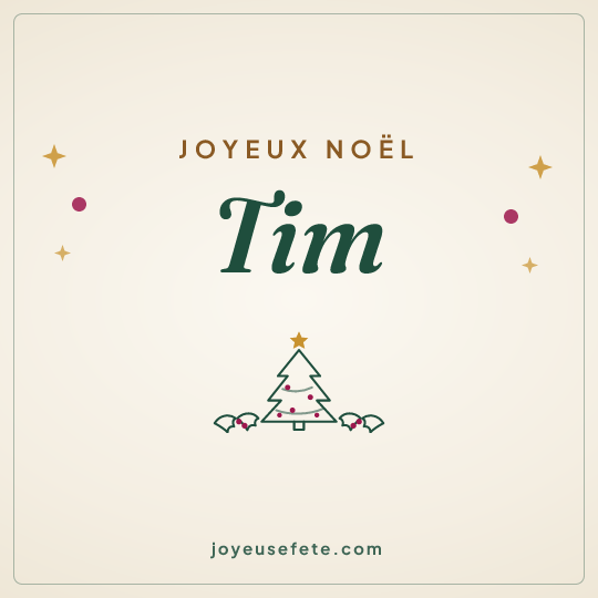 Image carrée « Joyeux Noël Tim » pour WhatsApp