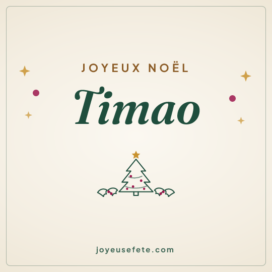 Image carrée « Joyeux Noël Timao » pour WhatsApp