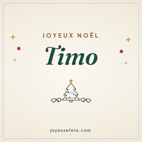 Image carrée « Joyeux Noël Timo » pour WhatsApp