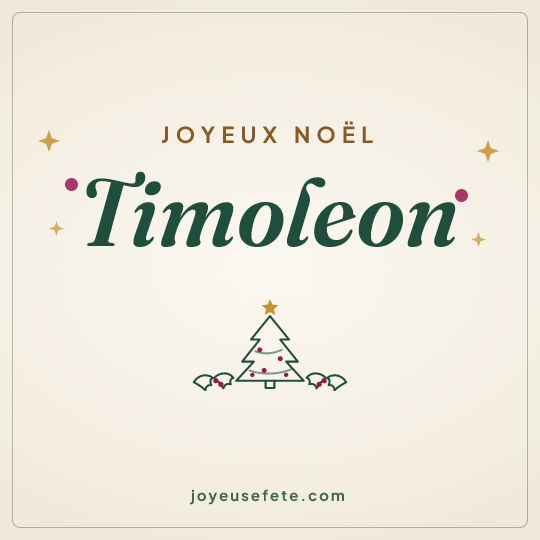 Image carrée « Joyeux Noël Timoleon » pour WhatsApp
