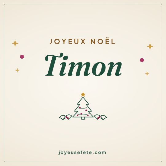 Image carrée « Joyeux Noël Timon » pour WhatsApp