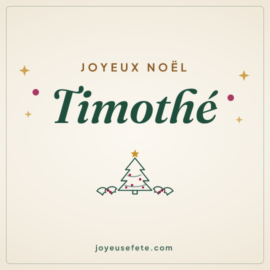 Image carrée « Joyeux Noël Timothé » pour WhatsApp