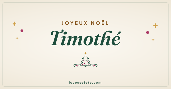 Image « Joyeux Noël Timothé » au format large