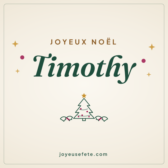 Image carrée « Joyeux Noël Timothy » pour WhatsApp