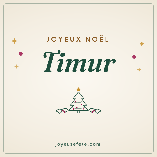 Image carrée « Joyeux Noël Timur » pour WhatsApp