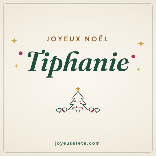 Image carrée « Joyeux Noël Tiphanie » pour WhatsApp