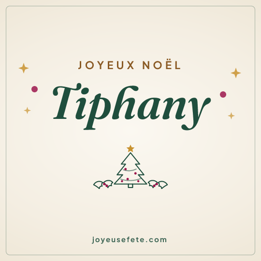 Image carrée « Joyeux Noël Tiphany » pour WhatsApp
