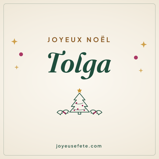 Image carrée « Joyeux Noël Tolga » pour WhatsApp