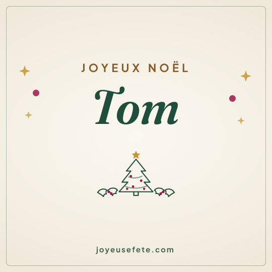 Image carrée « Joyeux Noël Tom » pour WhatsApp