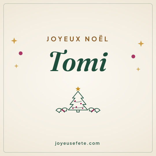 Image carrée « Joyeux Noël Tomi » pour WhatsApp