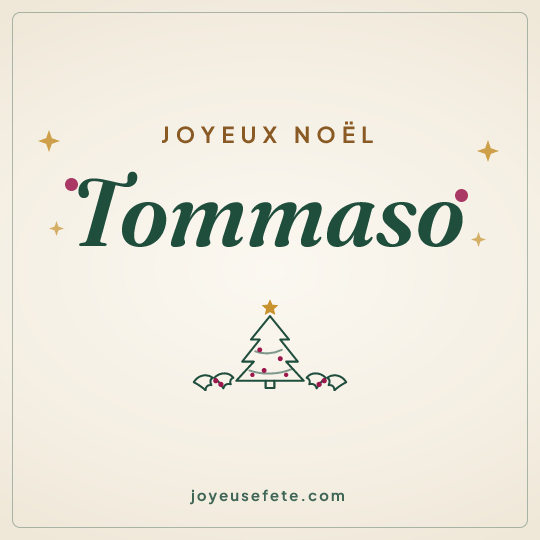 Image carrée « Joyeux Noël Tommaso » pour WhatsApp