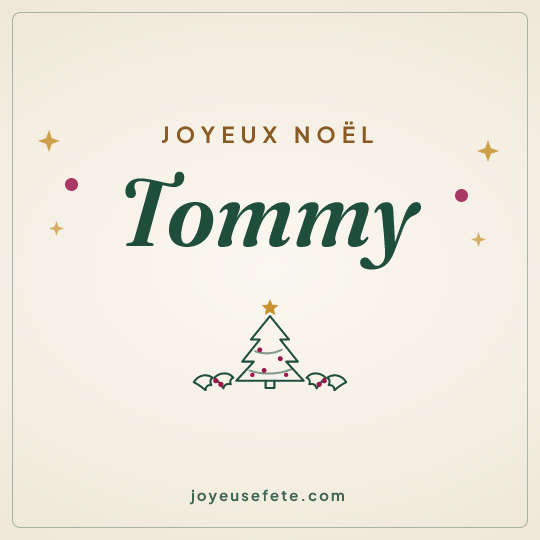 Image carrée « Joyeux Noël Tommy » pour WhatsApp