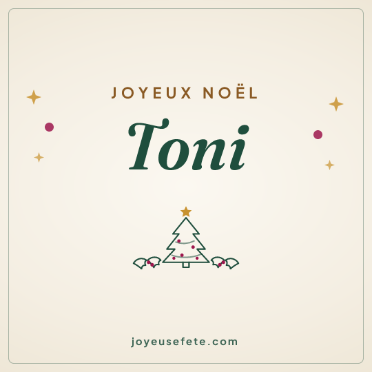 Image carrée « Joyeux Noël Toni » pour WhatsApp