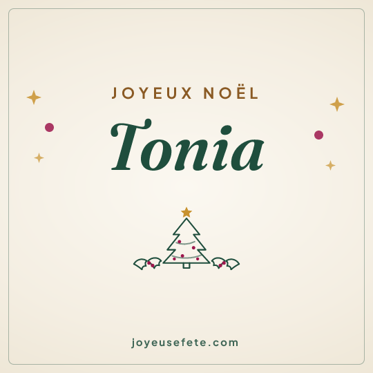 Image carrée « Joyeux Noël Tonia » pour WhatsApp