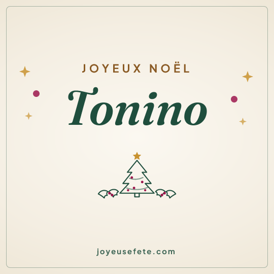 Image carrée « Joyeux Noël Tonino » pour WhatsApp
