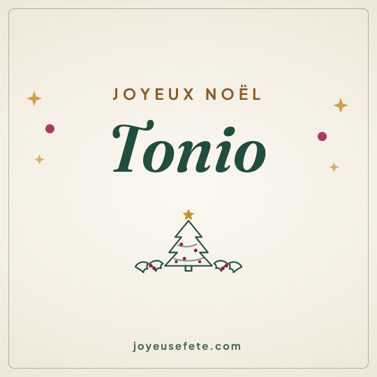 Image carrée « Joyeux Noël Tonio » pour WhatsApp
