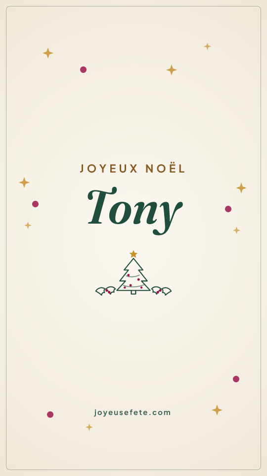 Image « Joyeux Noël Tony » au format story