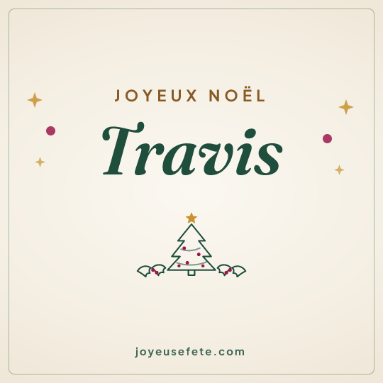 Image carrée « Joyeux Noël Travis » pour WhatsApp