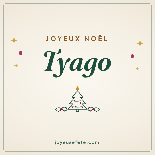 Image carrée « Joyeux Noël Tyago » pour WhatsApp