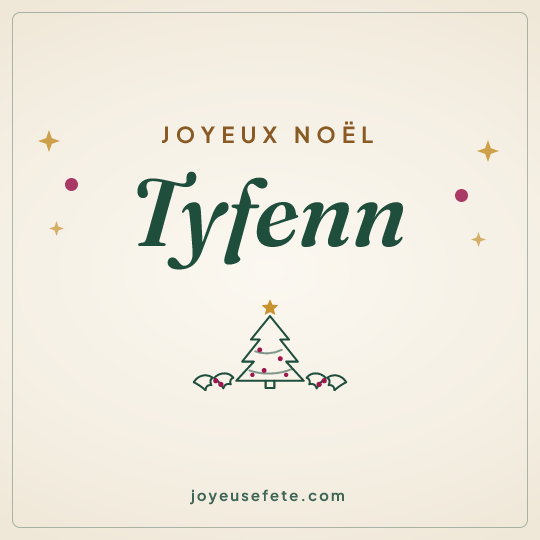 Image carrée « Joyeux Noël Tyfenn » pour WhatsApp
