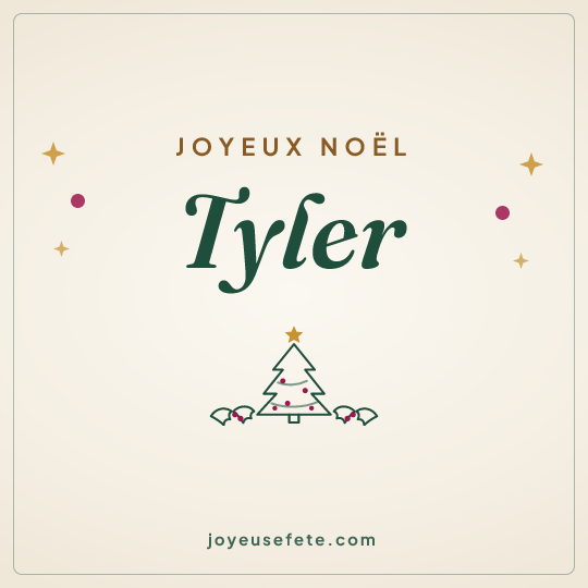 Image carrée « Joyeux Noël Tyler » pour WhatsApp