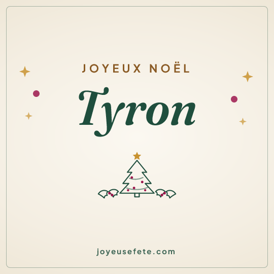 Image carrée « Joyeux Noël Tyron » pour WhatsApp