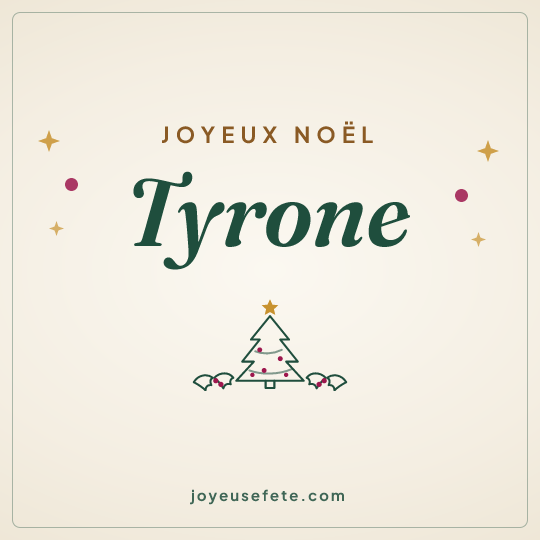 Image carrée « Joyeux Noël Tyrone » pour WhatsApp
