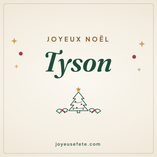 Image carrée « Joyeux Noël Tyson » pour WhatsApp