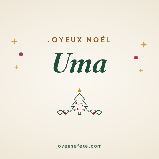 Image carrée « Joyeux Noël Uma » pour WhatsApp