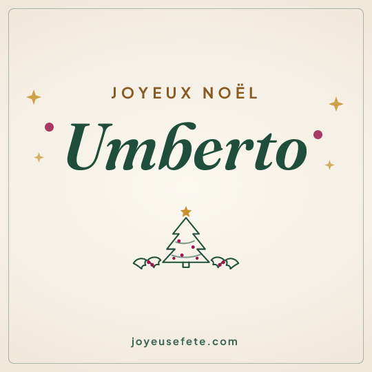 Image carrée « Joyeux Noël Umberto » pour WhatsApp