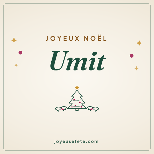 Image carrée « Joyeux Noël Umit » pour WhatsApp
