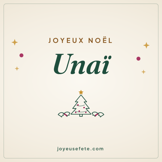 Image carrée « Joyeux Noël Unaï » pour WhatsApp