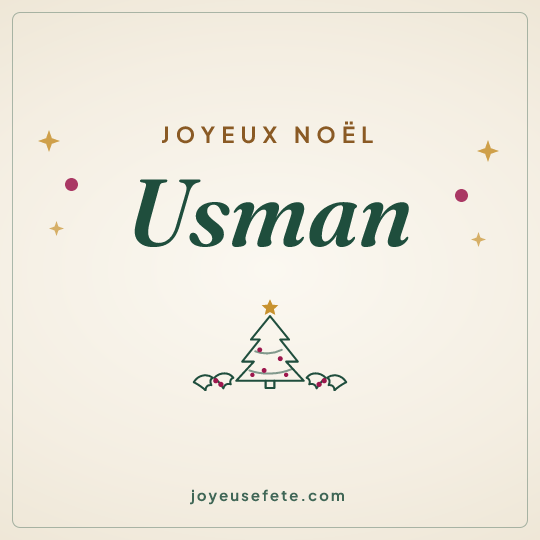 Image carrée « Joyeux Noël Usman » pour WhatsApp